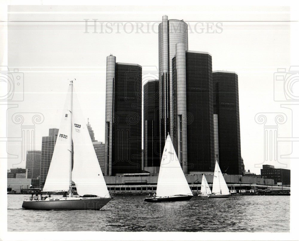 1979 Press Photo Sailboat Competition Detroit River - Historic Images