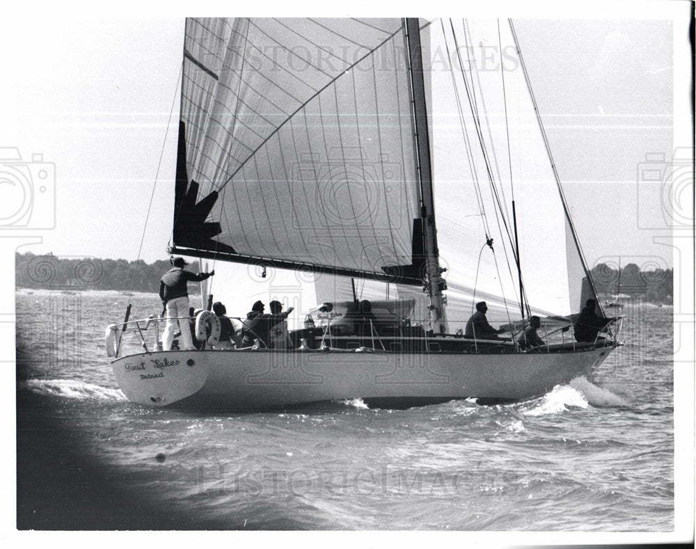 1959 Press Photo Sailboat Detroit Great Lakes Sailing - Historic Images