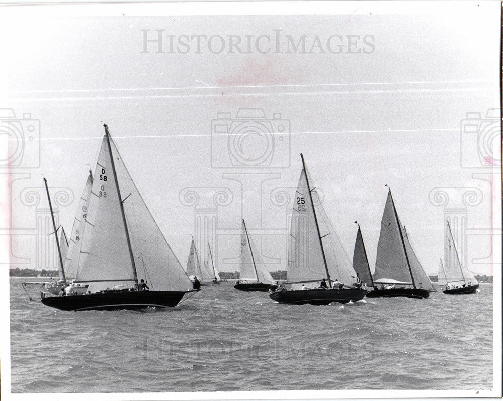 1959 Press Photo Sail Boat Lake St Clair Race Sailing - Historic Images