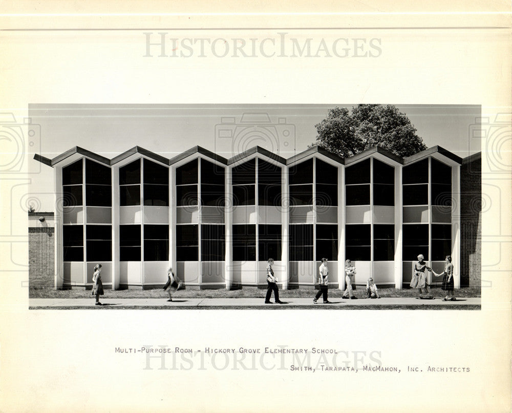 1957 Press Photo Hickory Grove Elementary School build - Historic Images