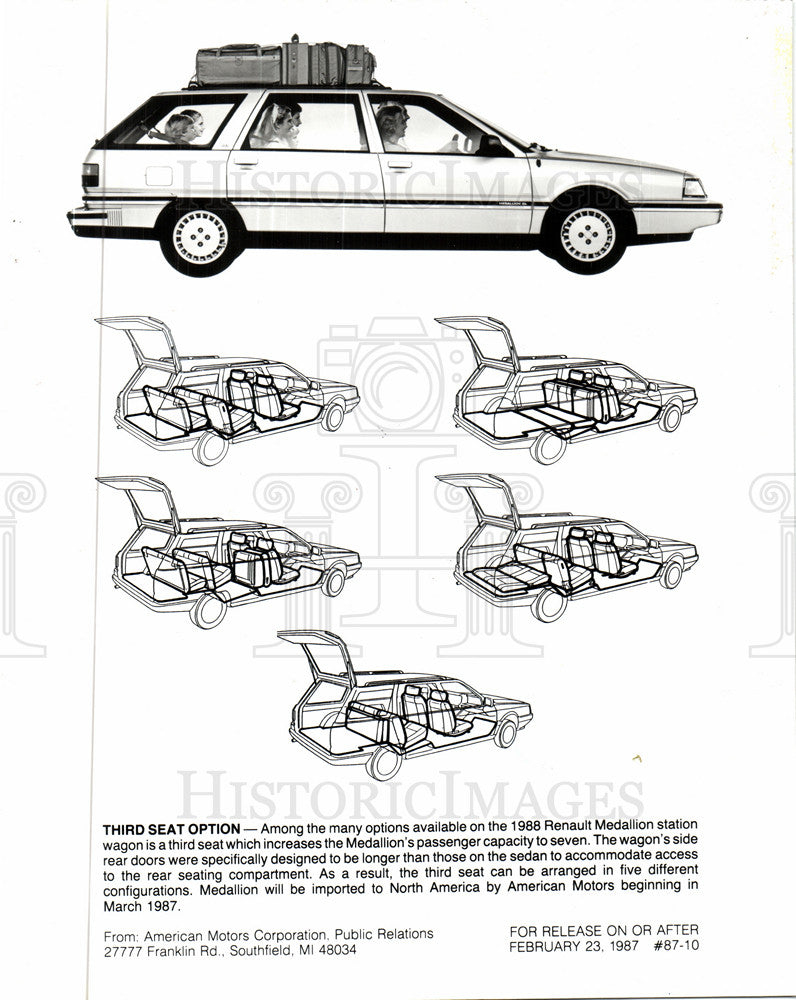 1987 Press Photo Renault Medallion wagon new - Historic Images