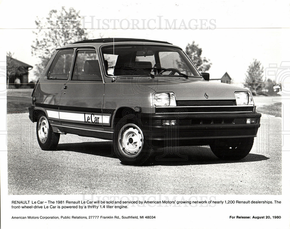 1980 Press Photo Renault Le Car American Motors thrifty - Historic Images