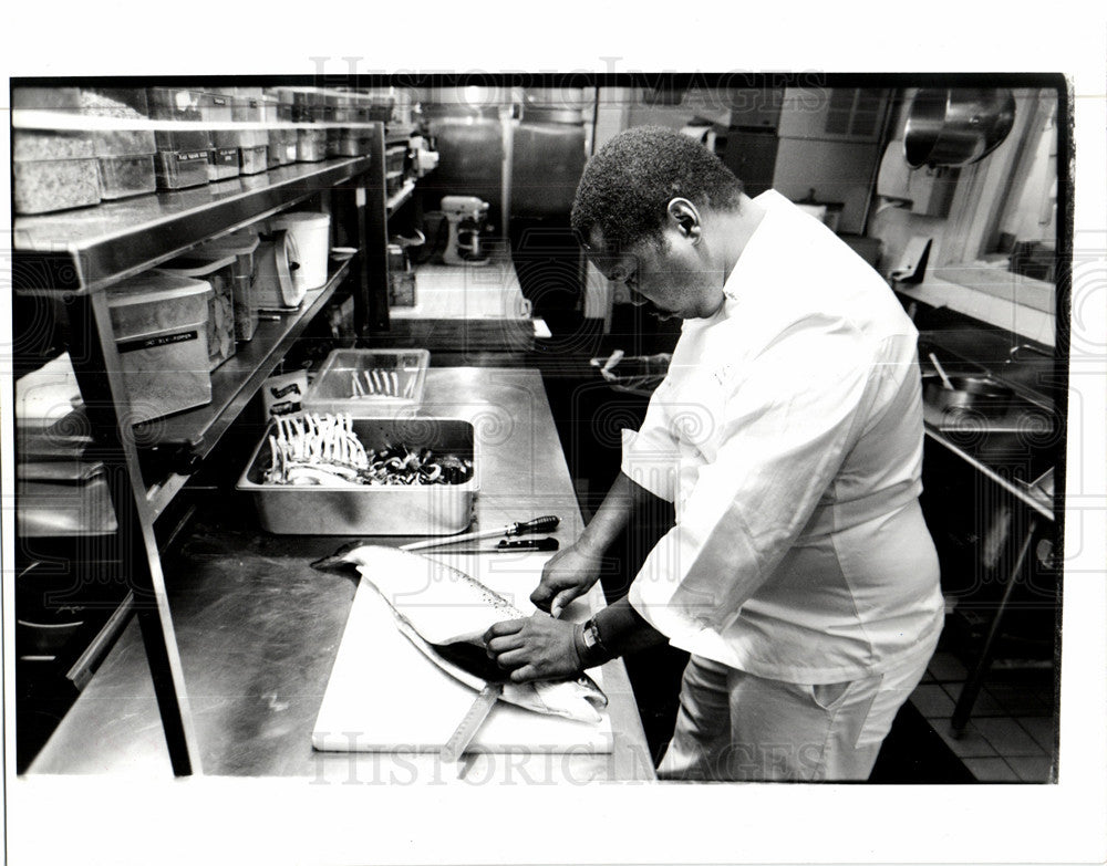 1991 Press Photo One23 chef Zachary restaurant menu - Historic Images