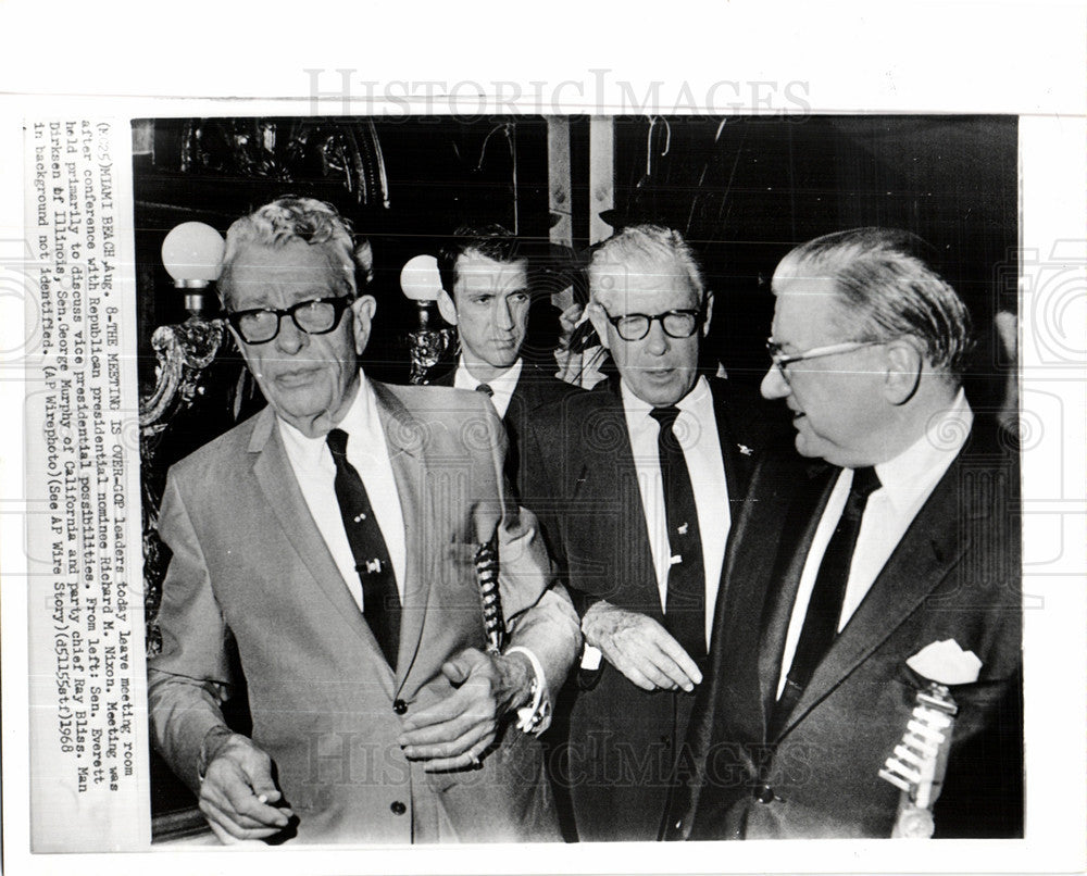 1968 Press Photo Everett Dirksen George Murphy Bliss - Historic Images