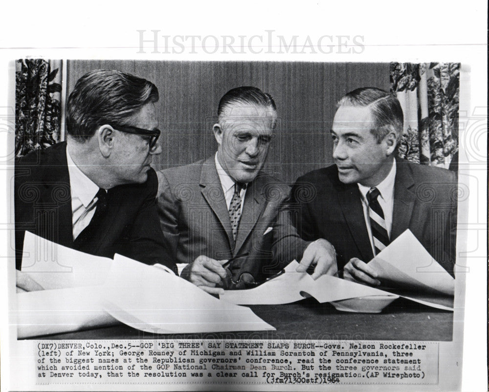 1964 Press Photo Rockefeller Romney Scranton GOP Govs - Historic Images