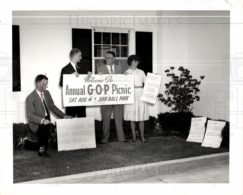 1962 Press Photo promote republican picnic George Romne - Historic Images