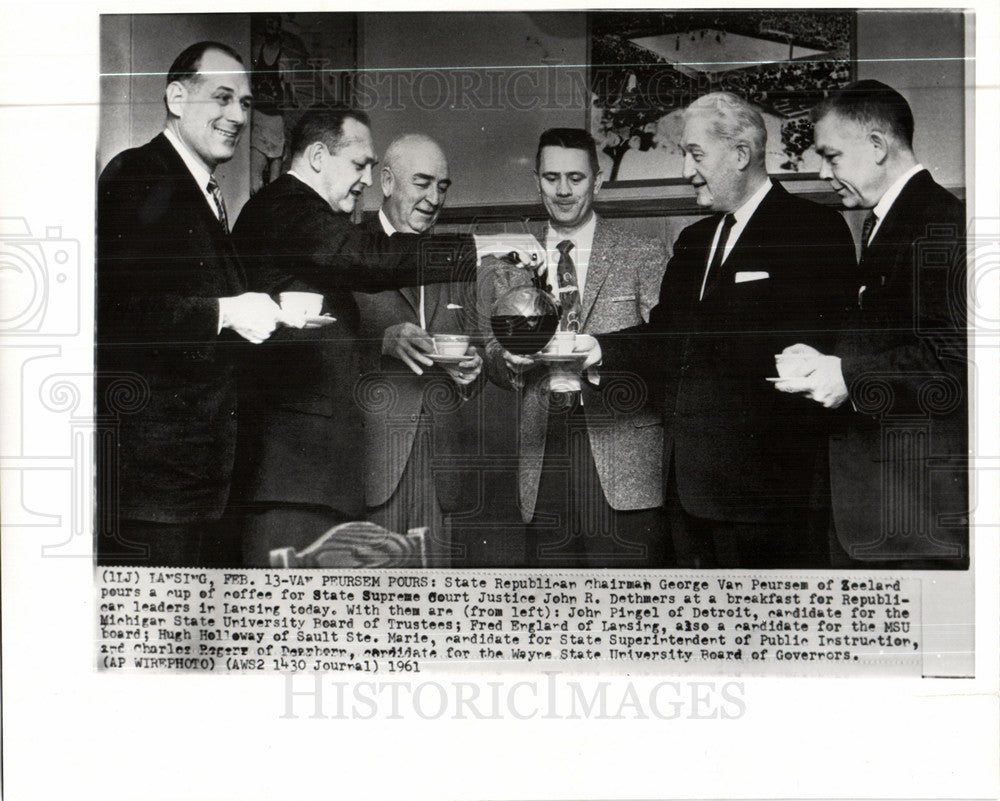 1961 Press Photo Van Peursem Dethmers Pingel England - Historic Images