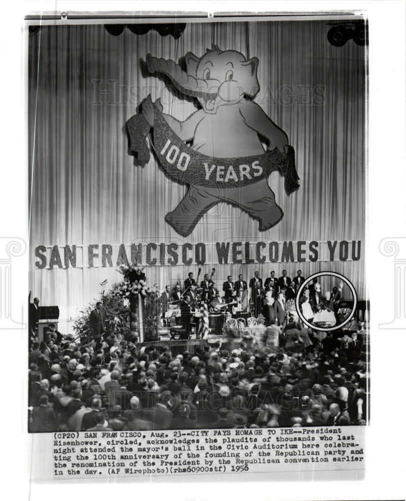 1956 Press Photo President Eisenhower San Francisco - Historic Images