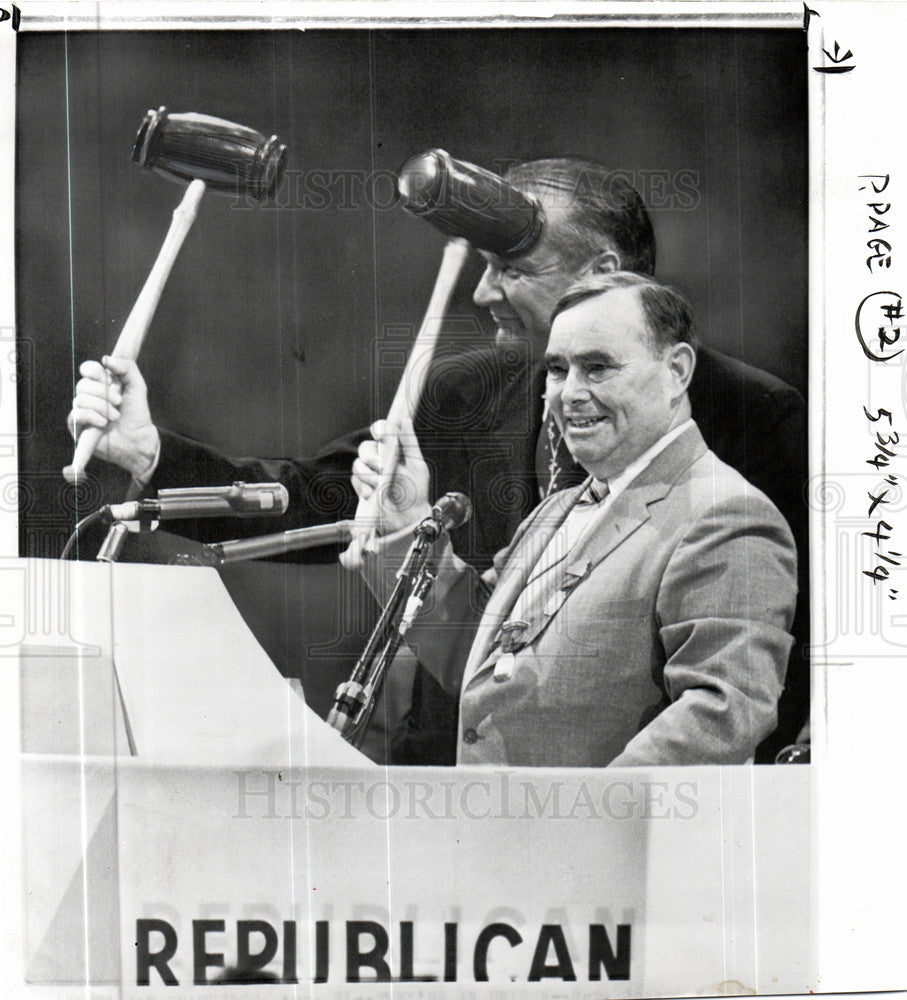 1956 Press Photo Rep Martin Senator Knowland Republican - Historic Images