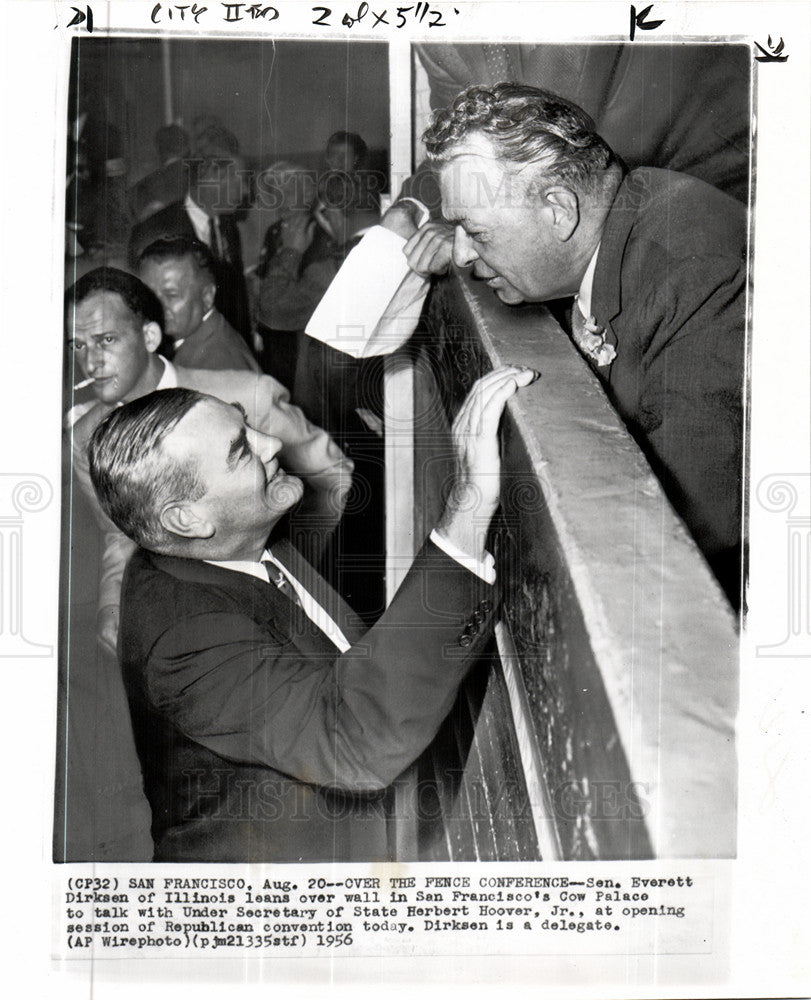 1956 Press Photo Everett Dirkeen Illinois cow palace - Historic Images