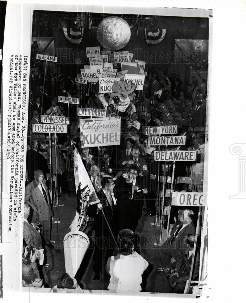 1956 Press Photo Thomas Kuchel Cow Palace Republican - Historic Images