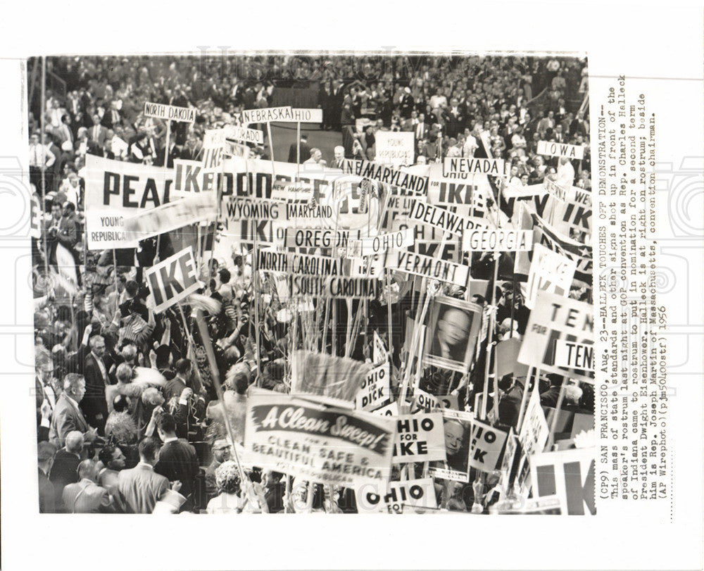 1956 Press Photo Eisenhower, demonstration - Historic Images