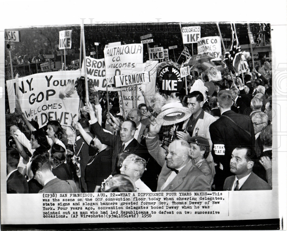 1956 Press Photo Gov. Thomas Dewey GOP Convention NY - Historic Images