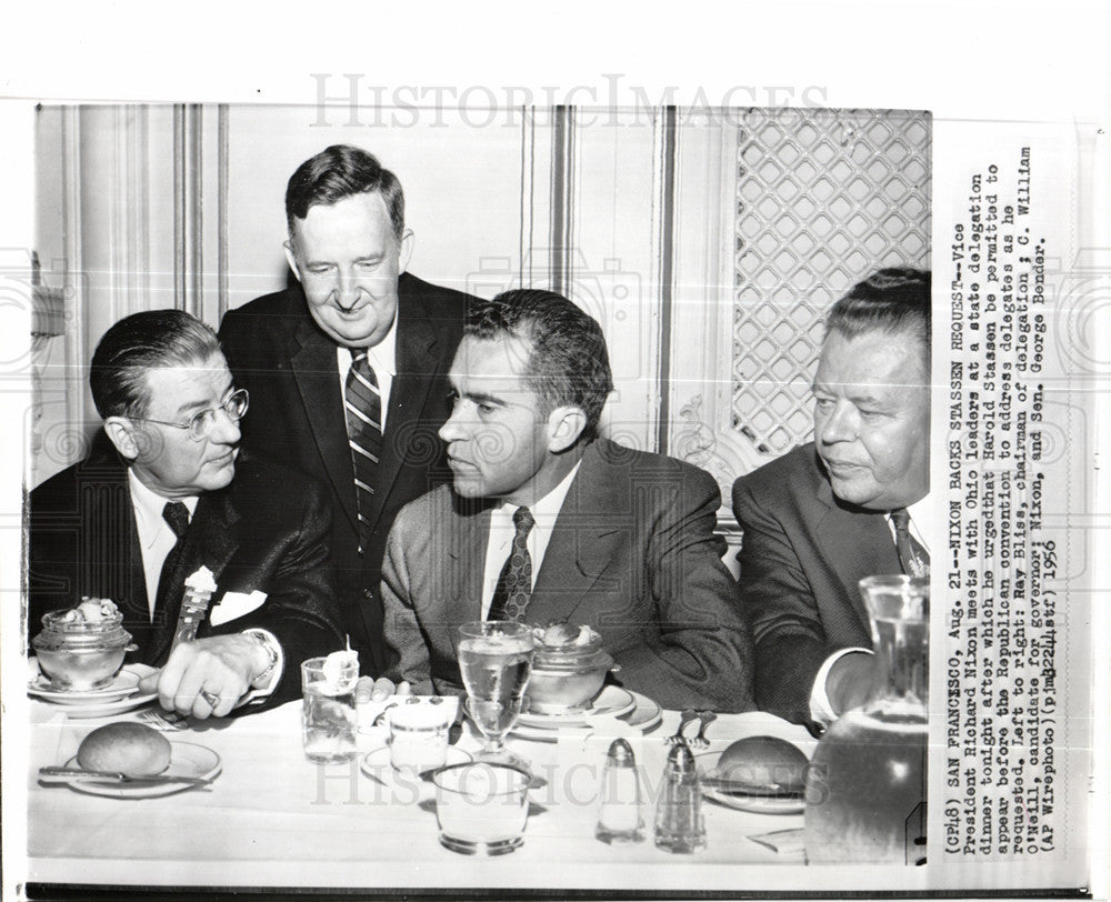 1956 Press Photo Vice President Nixon Ohio Leaders - Historic Images