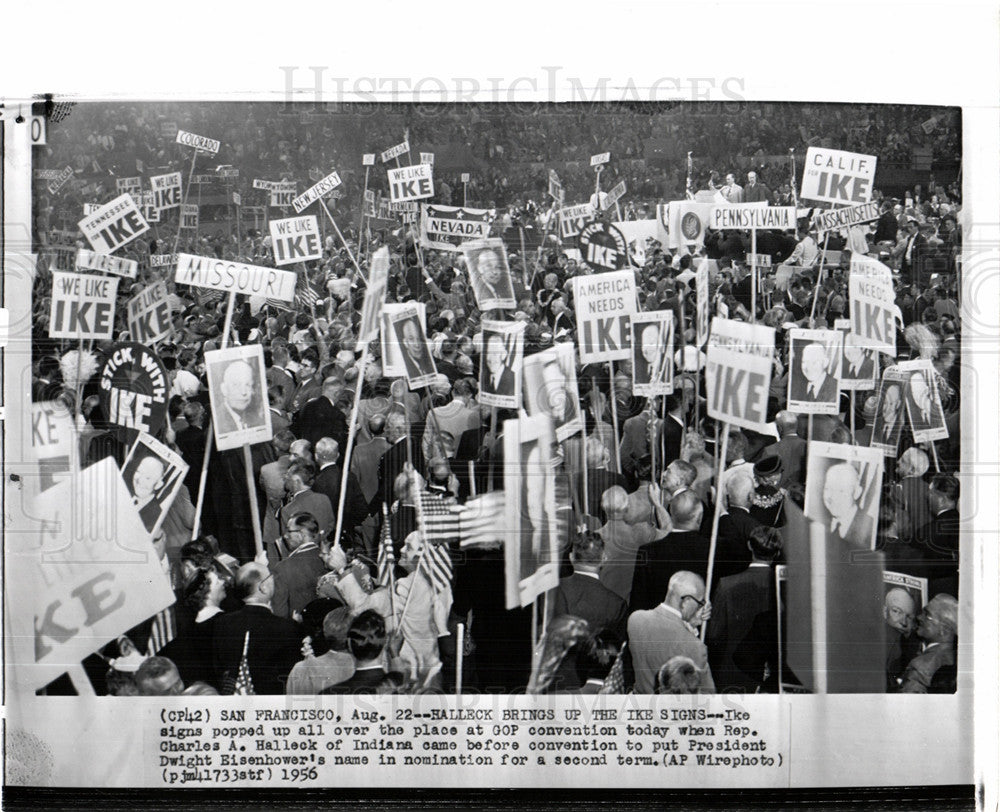 Press Photo Charles A. Halleck Dwight Eisenhower - Historic Images