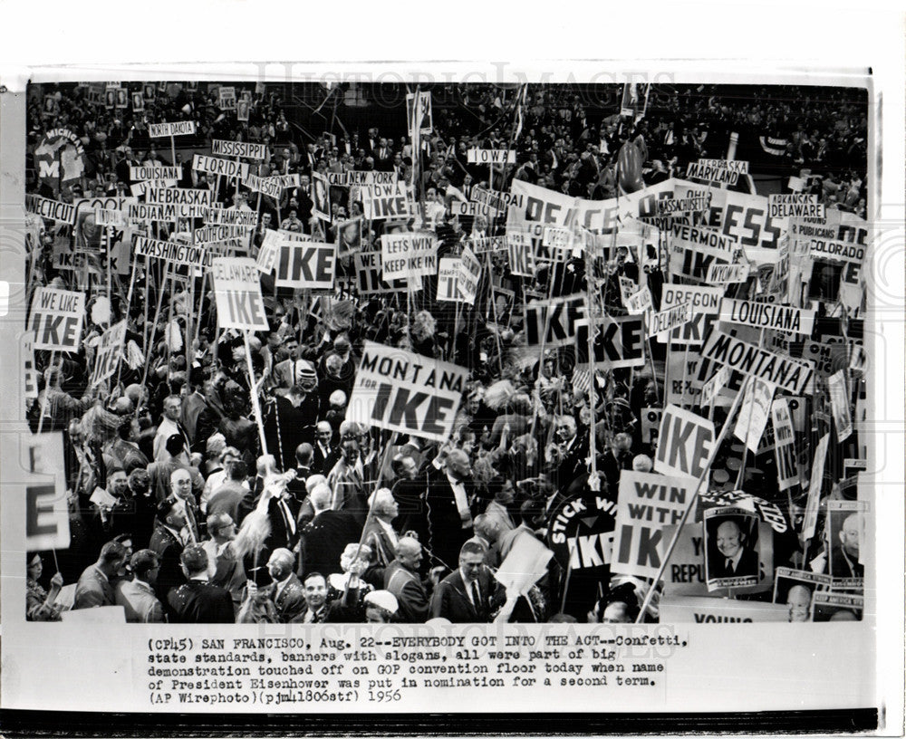 1956 Press Photo GOP convention celebration - Historic Images