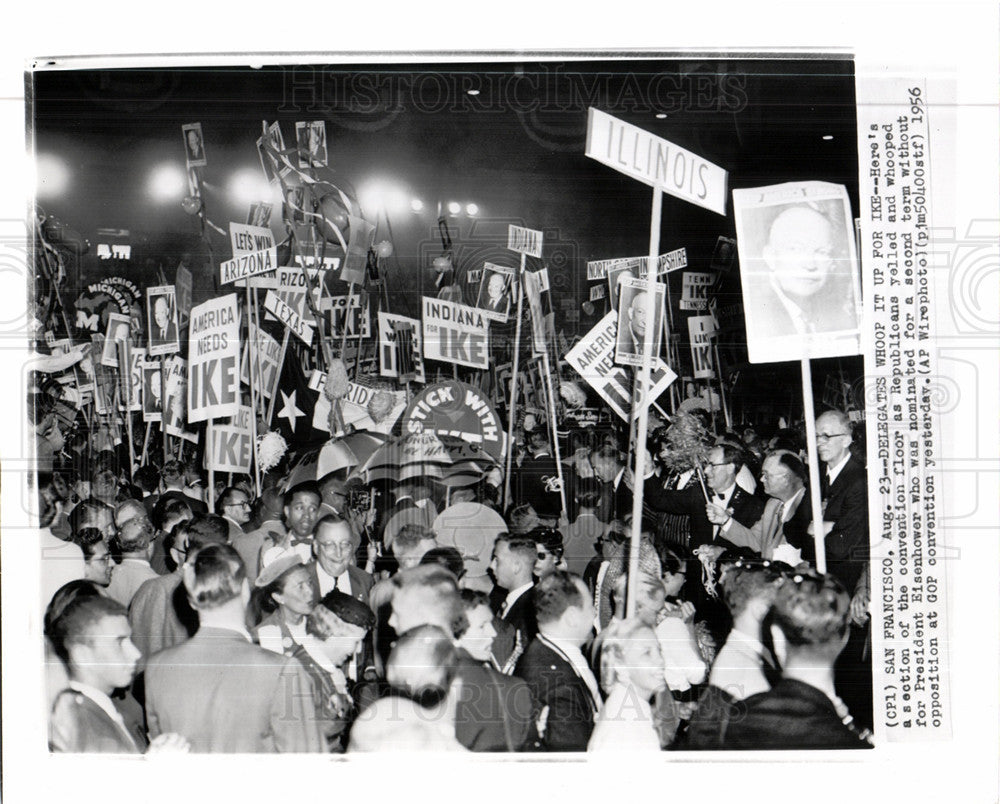 1956 Press Photo Republican National Convention GOP - Historic Images