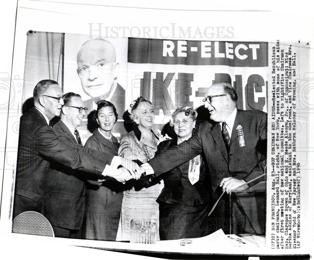 1956 Press Photo GOP chariman Leonard Hall - Historic Images