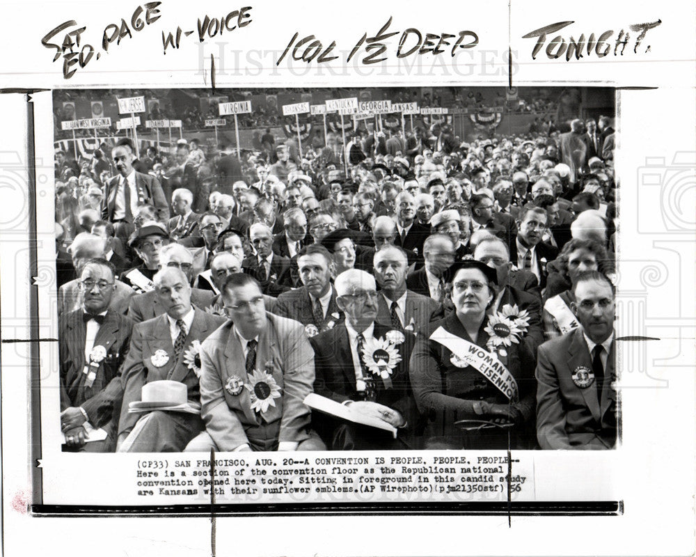 1956 Press Photo Republican Convention San Francisco - Historic Images