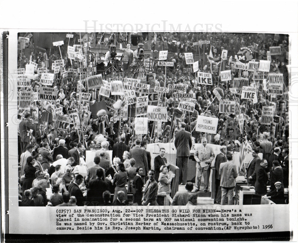 1956 Press Photo Richard Nixon GOP national convention - Historic Images