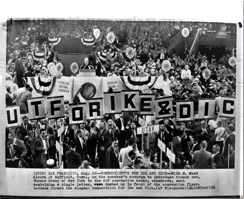 1956 Press Photo Connecticut for Ike and DIck Republica - Historic Images