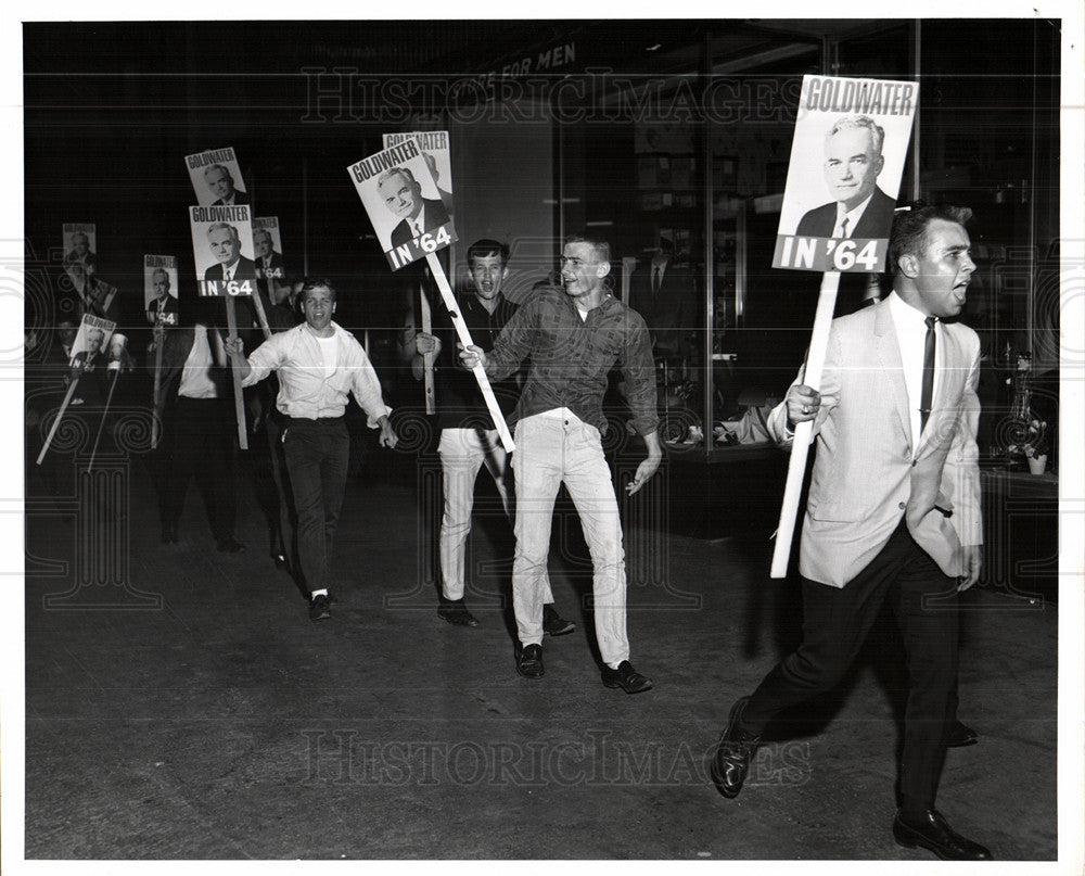 1964 Press Photo Goldwater pep party demonstration - Historic Images