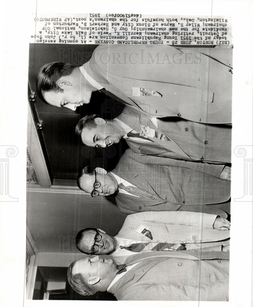 1951 Press Photo John Tope Merrill Davis Wiley Mayne - Historic Images