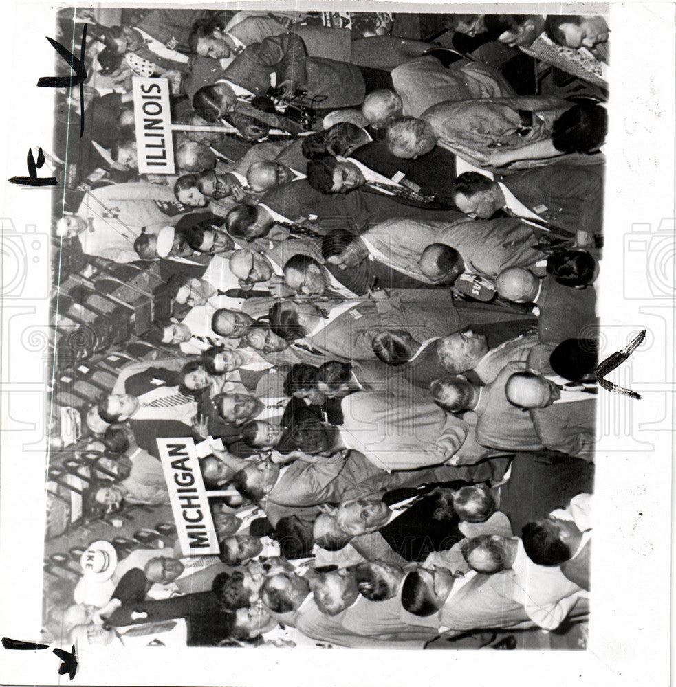 1952 Press Photo Republican Convention Huddle Floor - Historic Images