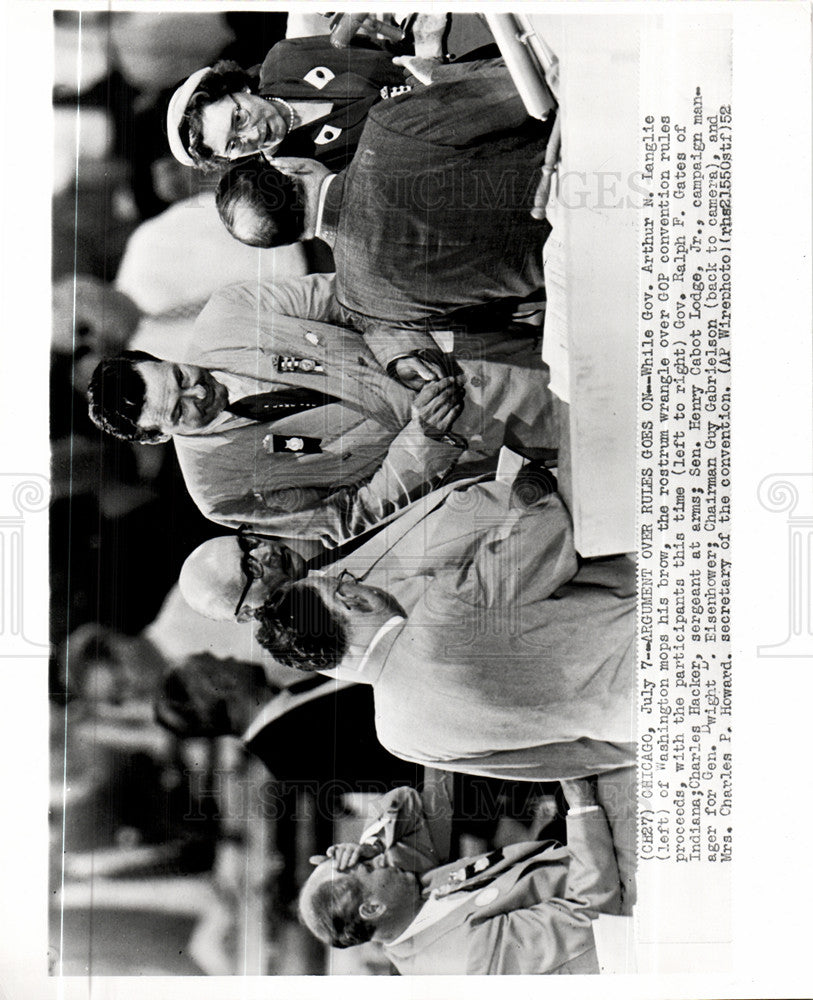 1952 Press Photo Governor Langlie GOP convention Gates - Historic Images