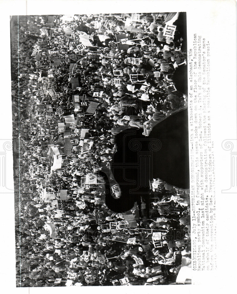 Press Photo Elephant Symbol Republican Supporter - Historic Images