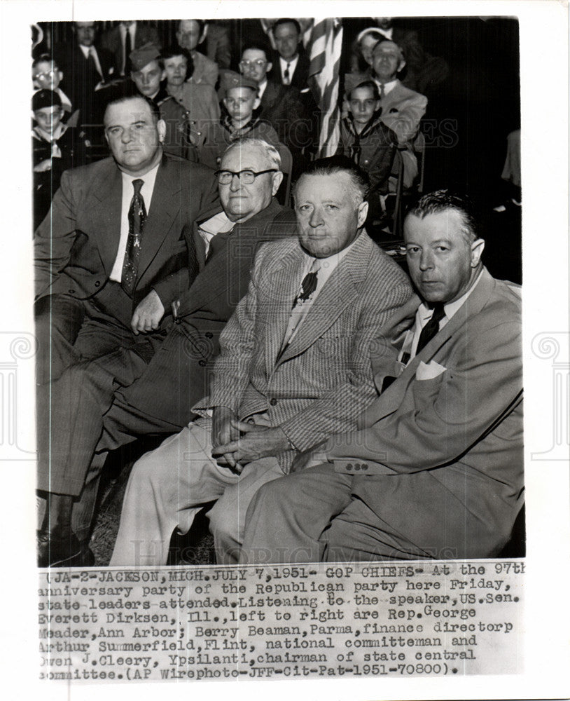 1951 Press Photo Republican Party 97th Anniversary - Historic Images