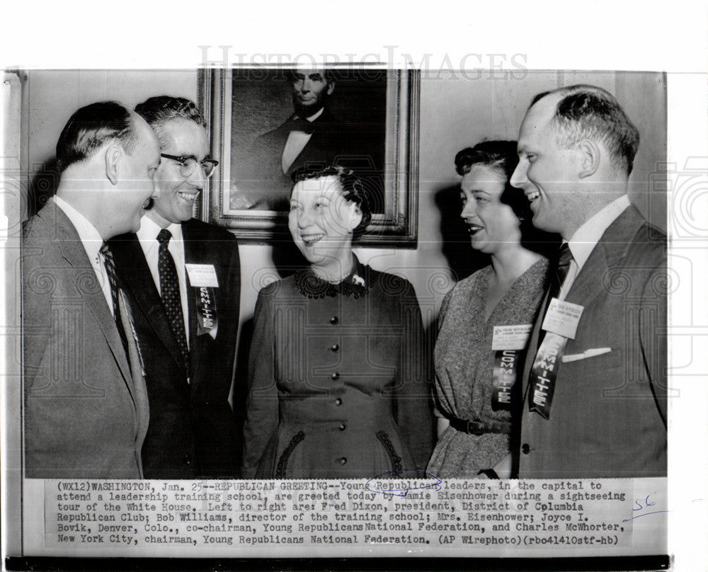 1956 Press Photo Mamie Eisenhower young Republicans - Historic Images