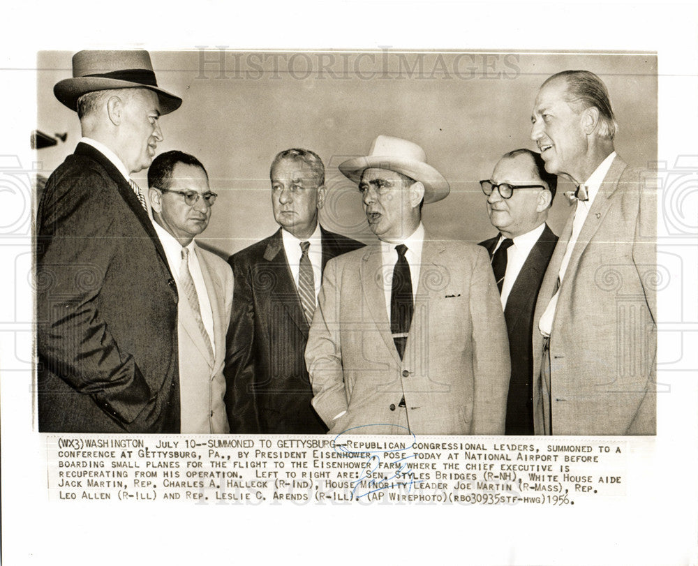 1956 Press Photo Gettysburg Conference Eisenhower Farm - Historic Images