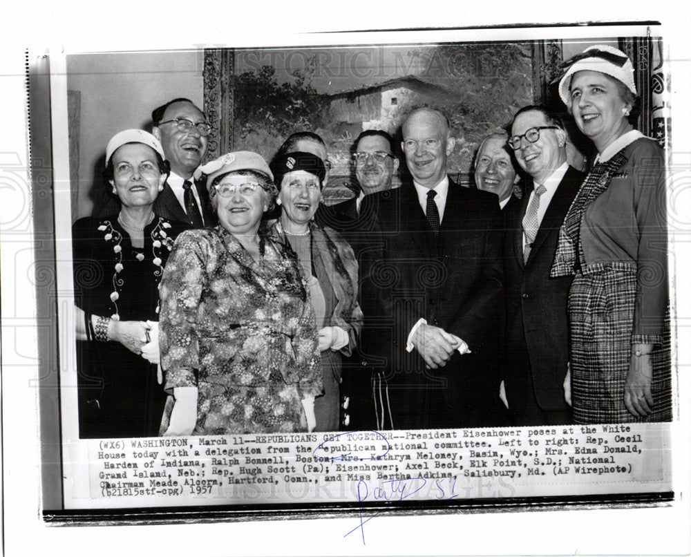 1957 Press Photo Republican national committee Eisenhow - Historic Images