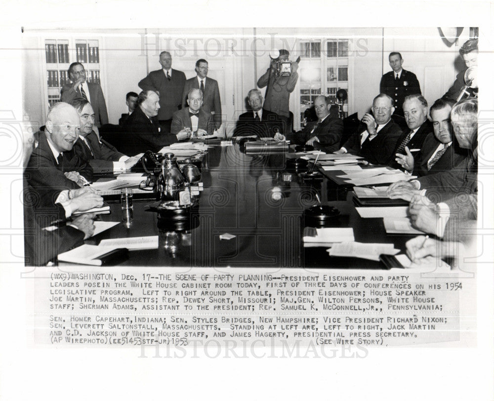 1953 Press Photo President Eisenhower Cabinet - Historic Images