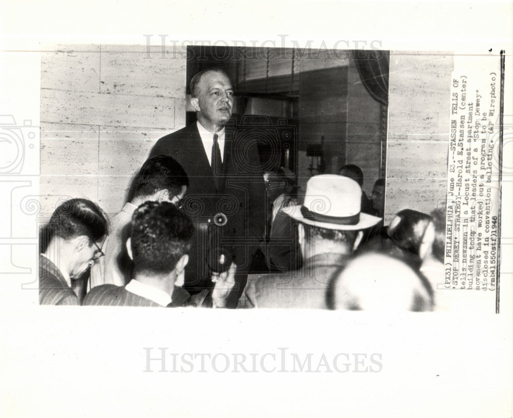 1946 Press Photo Harold Edward Stassen MN governor - Historic Images