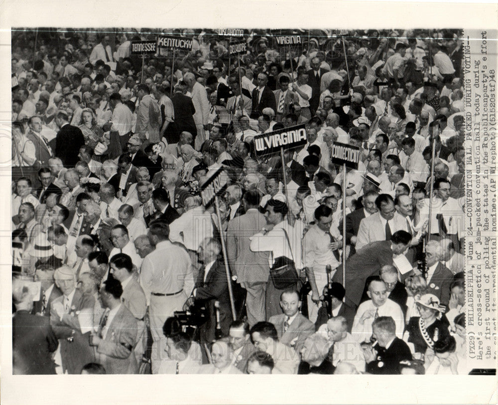 1948 Press Photo Republican Convention Hall GOP Party - Historic Images