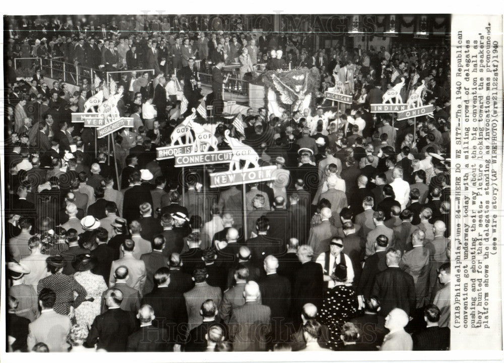 1940 Press Photo Republican Convention Philadelphia - Historic Images