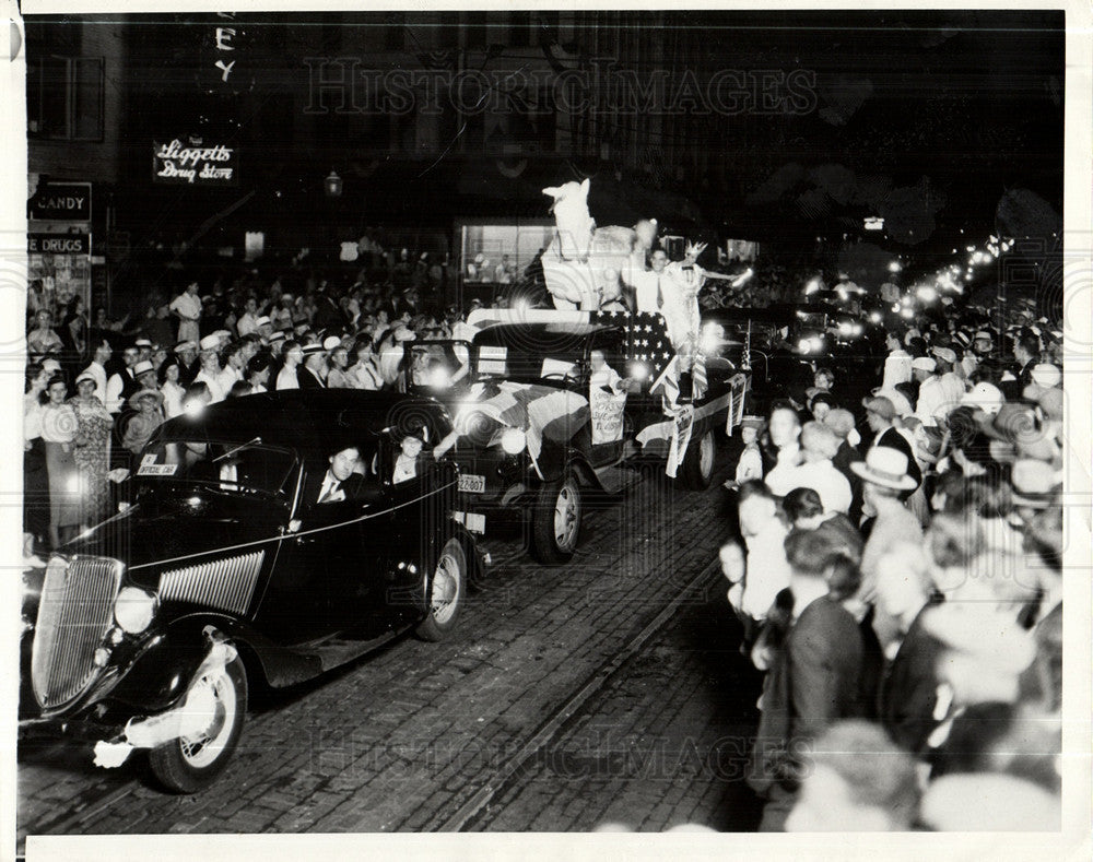 1934 Press Photo NIGHT RALLY, Michigan - Historic Images