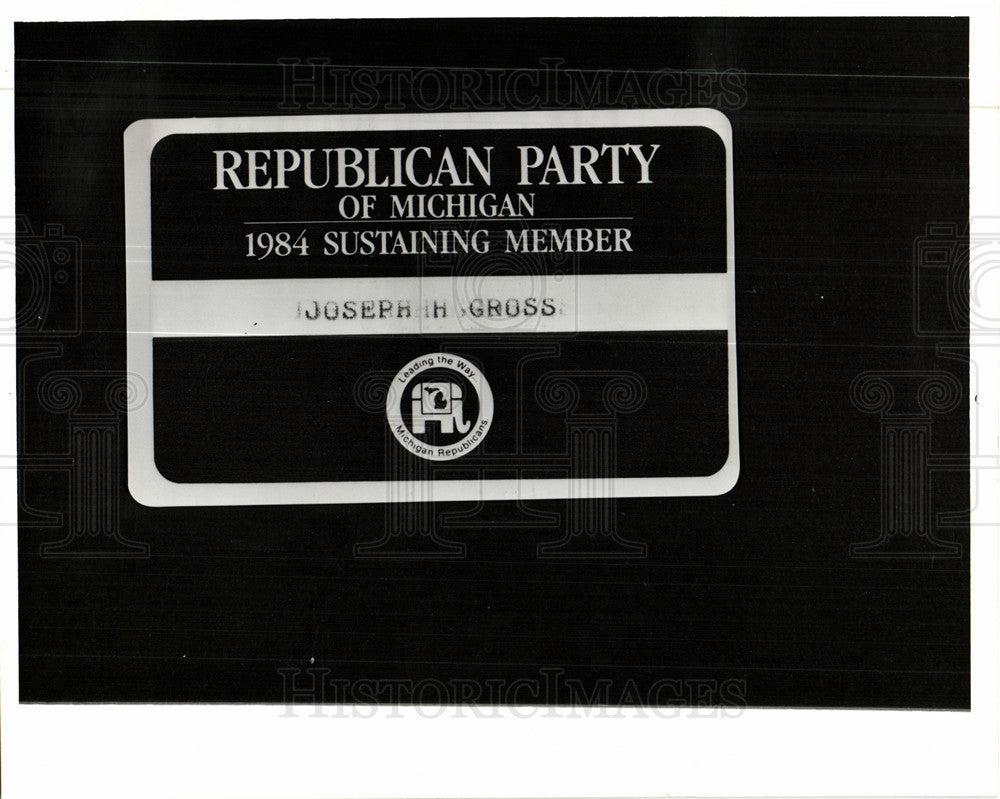 1984 Press Photo Republican Party membership card Gross - Historic Images