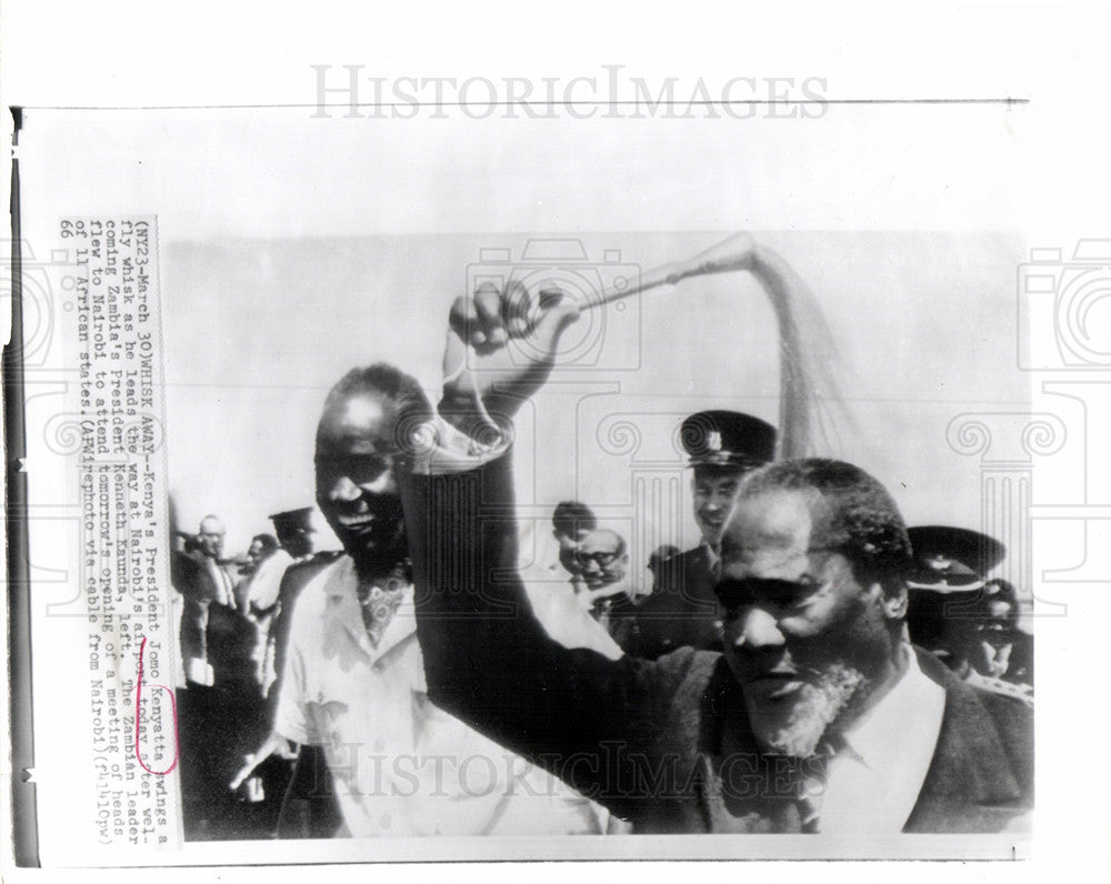 1966 Press Photo Jomo Kenyatta Kenneth Kaunda Nairobi - Historic Images