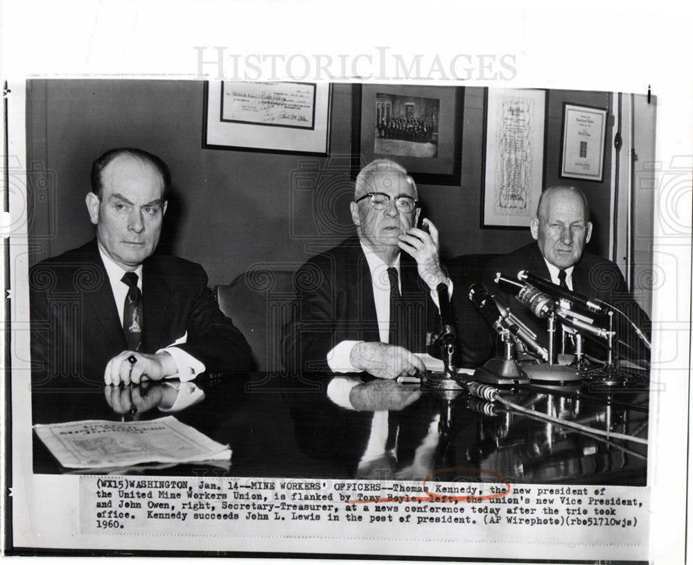 1960 Press Photo Thomas Kennedy UMWA Miner Lansford - Historic Images