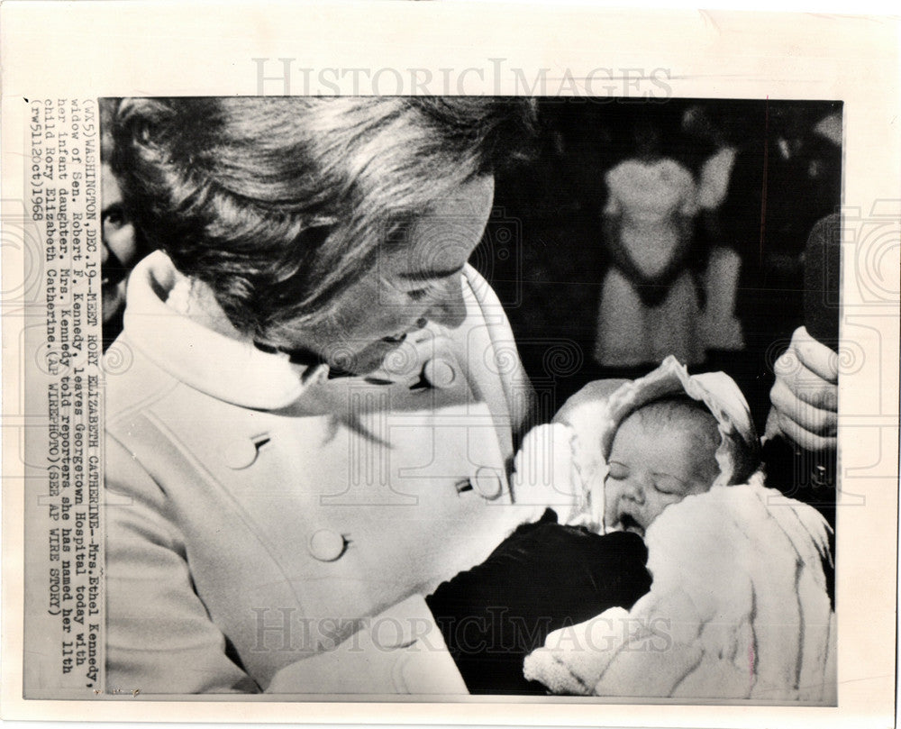 1968 Press Photo Ethel Kennedy Robert Kennedy politics - Historic Images