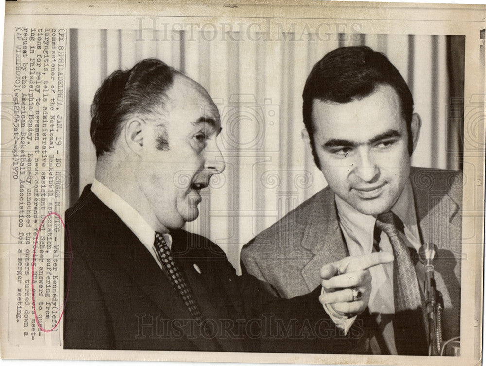 1970 Press Photo Walter Kennedy, commissioner, NBA - Historic Images