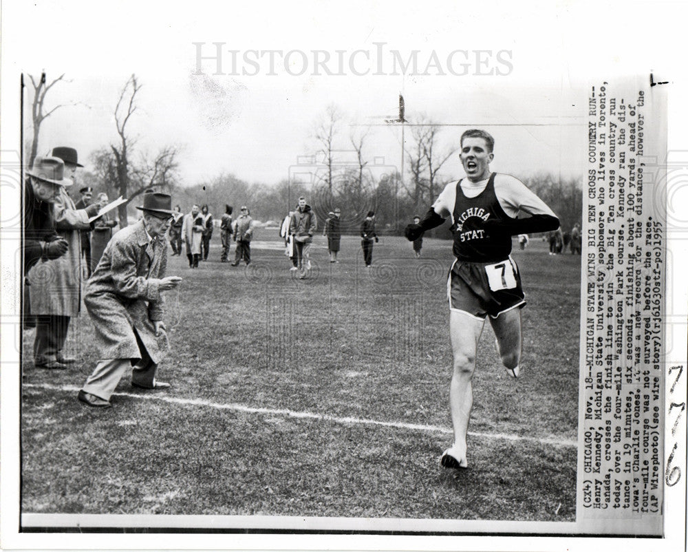 1955 Press Photo Henry Kennedy Athlet Michigan State - Historic Images