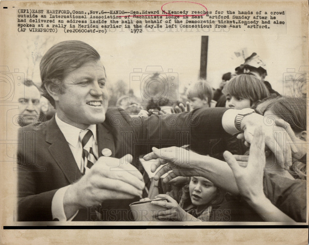 1972 Press Photo Edward M. Kennedy Democratic ticket - Historic Images