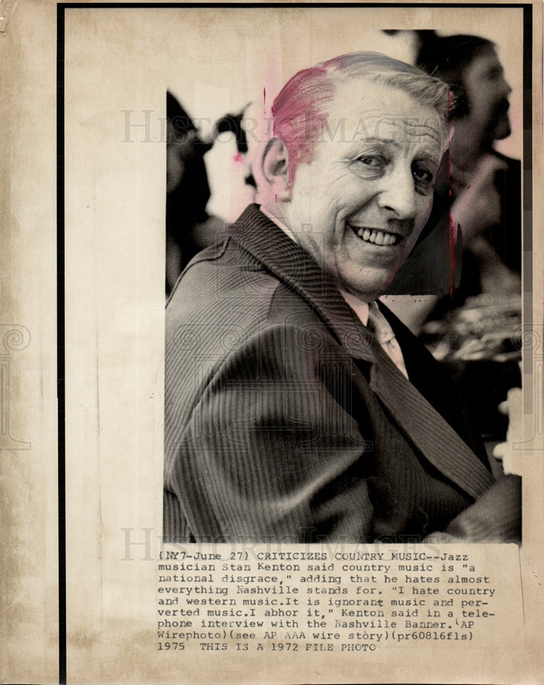 1975 Press Photo Stan Kenton Jazz musician - Historic Images