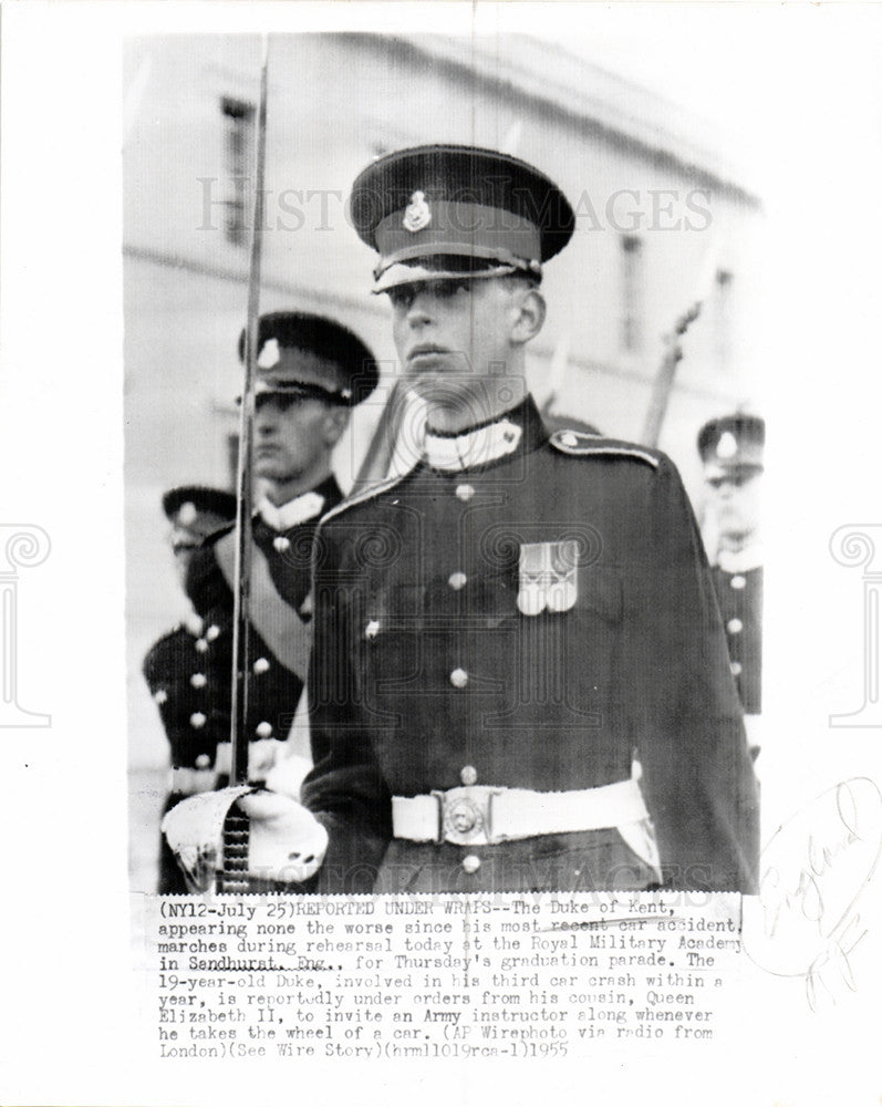 1955 Press Photo The Duke of Kent Army Reported Under - Historic Images