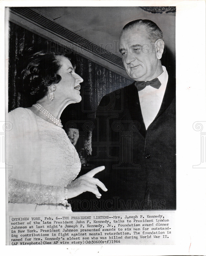 1964 Press Photo Rose Elizabeth Kennedy President USA - Historic Images