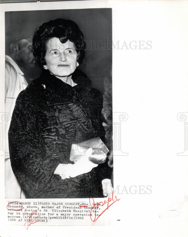 1962 Press Photo Mrs Rose Kennedy - Pres Kennedy's mom - Historic Images